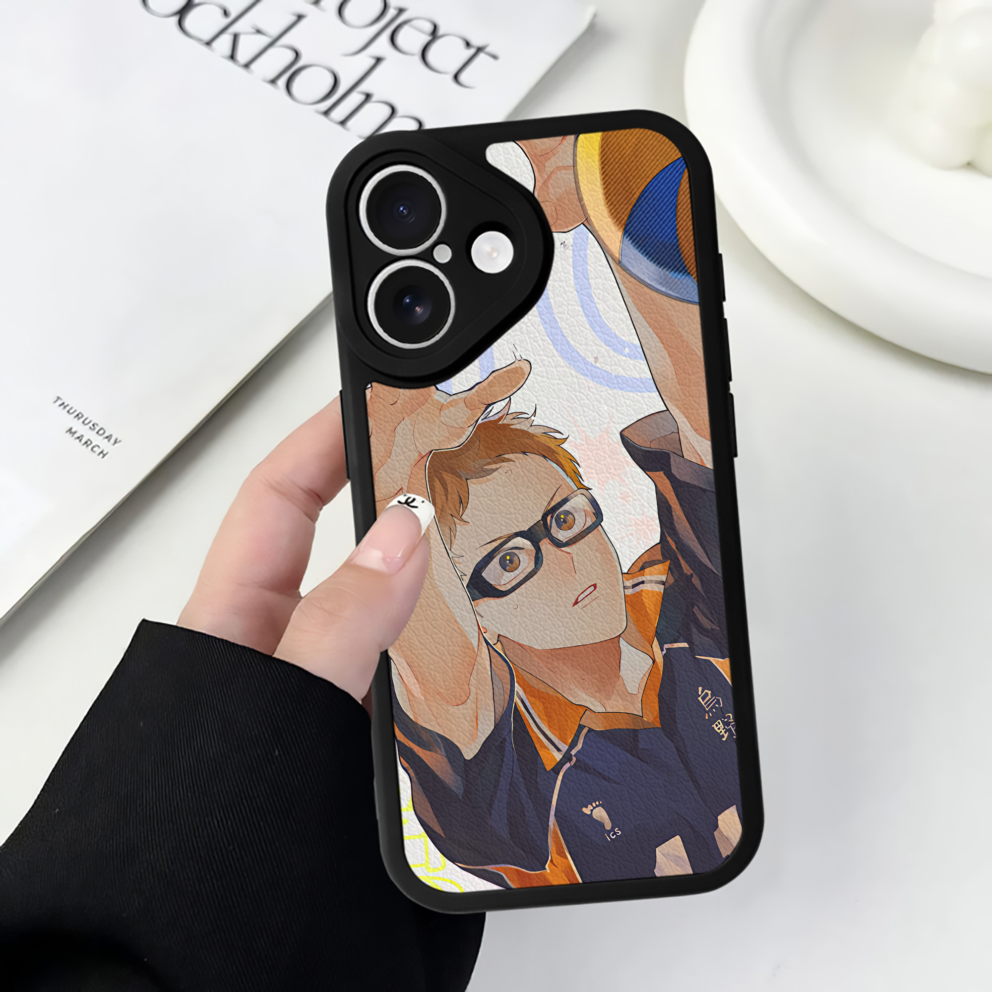 （画像用） ハイキュー!! Haikyu!! 【iPhone 16シリーズ対応】シリコンスマホケース（レザー調） 材質：シリコン